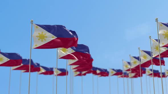 Philippines Row Of Flags Animation