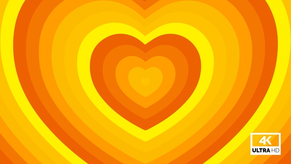 Orange Heart Tunnel Colorful Love Shape 4K TikTok Trend Dj Background Looped V4