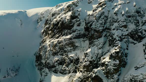 Flying close to Snowy Rocky Peak