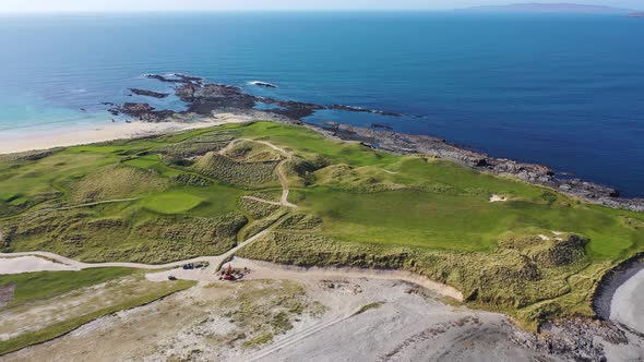 Aerial View of Carrickfad with Cashelgolan Beach and the Awarded Narin Beach By Portnoo County