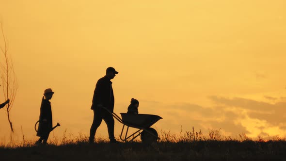 Happy Family in Agriculture