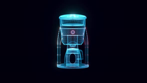 Filter Coffee Machine Hologram Rotating 4k