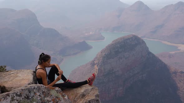 Woman enjoying the view at Blyde River Canyon