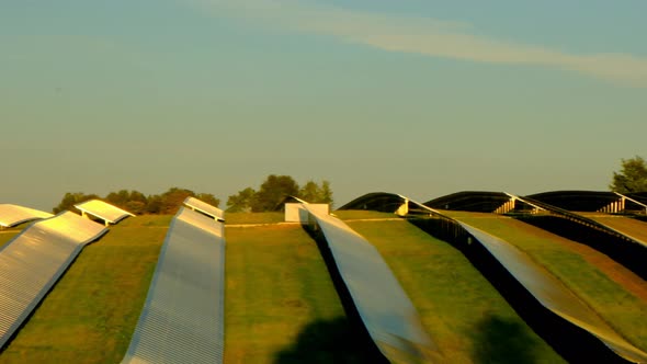 Solar energy.Solar panels field. alternative renewable energy from nature.