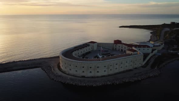 Drone Footage of Old Castle on the Seaside