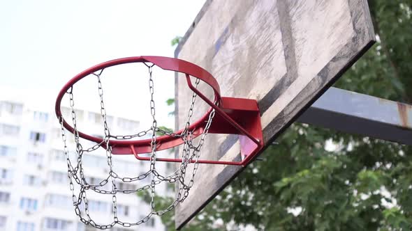 Ball Goes Into the Basketball Basket