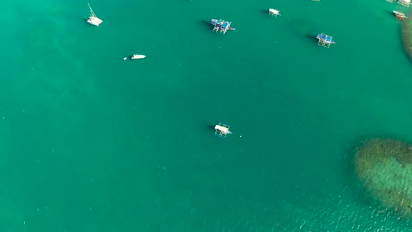 Tourist Boats Bay Blue Water