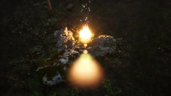 Campfire at Mountain