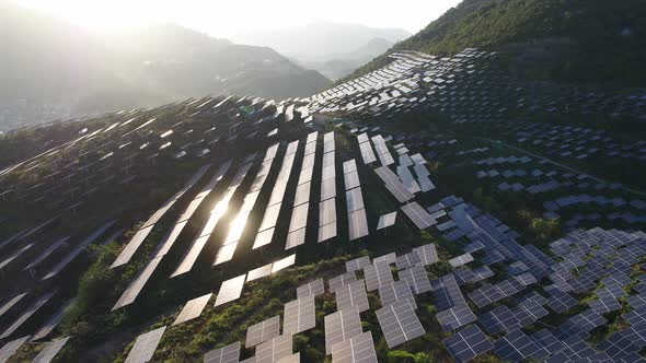 Solar power station in montain