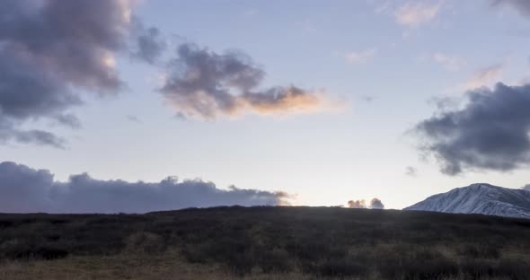 Timelapse of Epic Clouds at Mountain Medow at Autumn Time