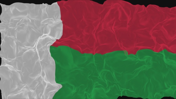 flag Madagascar turns into smoke. State weakening concept a crisis, alpha channel