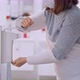 Woman Hands Sanitizer in the Store - VideoHive Item for Sale