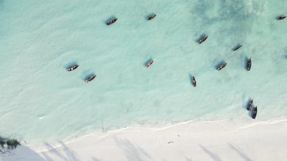 Zanzibar Tanzania  Boats on Ocean Water Near the Shore