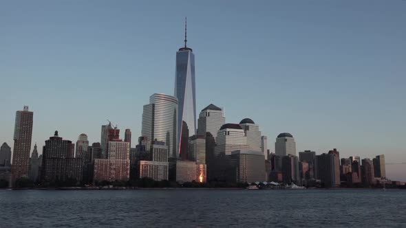 One World Trade Center towers over skyscrapers in Lower Manhattan, New York City