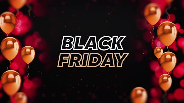 Black Friday Background Animation With Balloons 4k Resolution V1