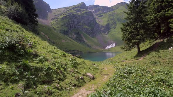 Lac Lioson A Beautiful Secluded Mountain Lake in Switzerland