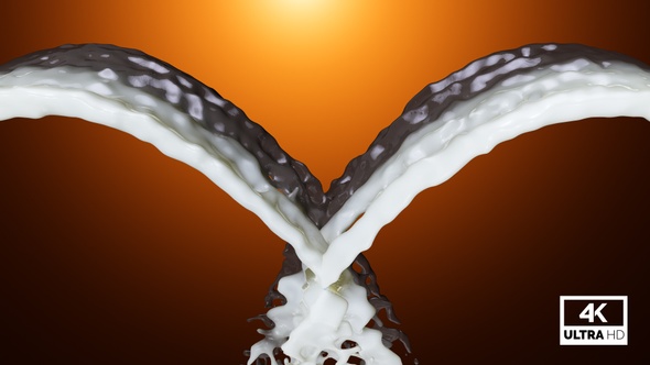 Fountain Chocolate & Milk Mixing Splash Collision alt