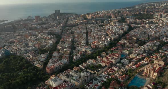 Aerial View. City of Santa Cruz De Tenerife. The Capital of the Canary Islands in Spain.