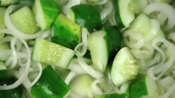 Green Cucumber Salad with Onion