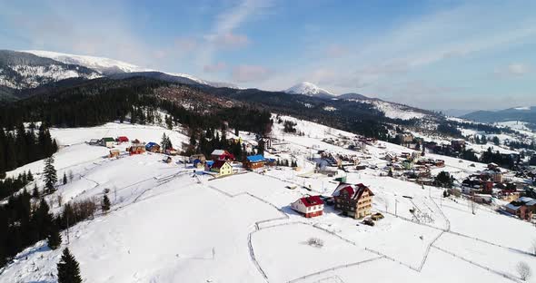 Village in the Mountains in Winter