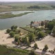Aerial to Starokostiantyniv Castle Built at the Confluence of the Sluch and Ikopot Rivers Ukraine - VideoHive Item for Sale