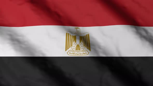 Egyptian flag waving in the wind.