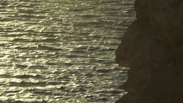 Sea Water at Sunset. Close-up. Sharm-el-Sheikh. Egypt.