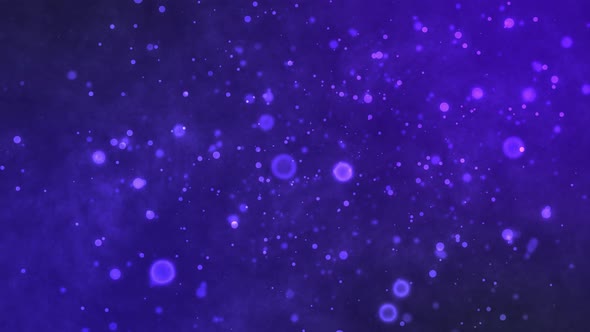 Particles fly slowly blue background