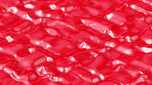 Glossy Coated Red Metallic Surface Wave Loop