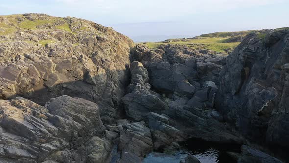 Aerial View of the Coastline at Dawros in County Donegal - Ireland