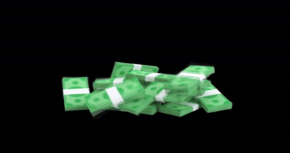 Money falling from above animation