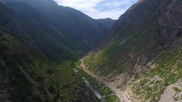 Kyrgyzstan Mountains Aerial View
