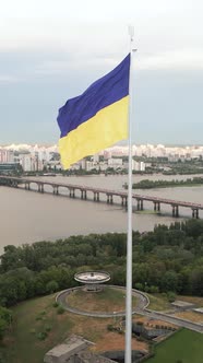 Vertical Video National Flag of Ukraine By Day