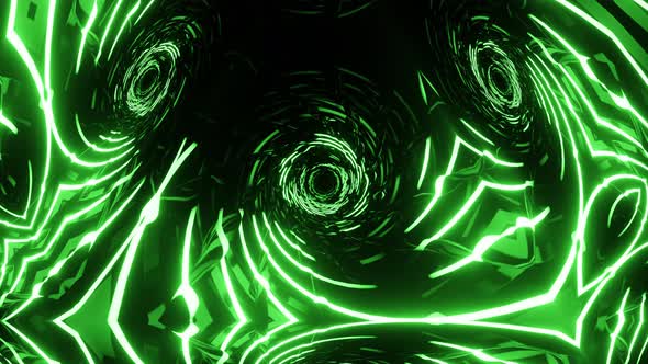 Vj Loop Green Neon kaleidoscope