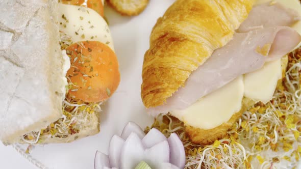 Decorated French Croissants With Ingredients