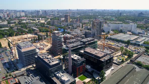 Drone Aerial View Modern Building Residential Complex Unit Home