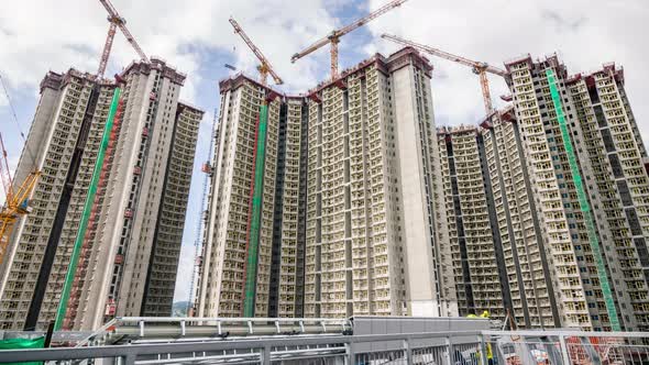 Time lapse Hong Kong construction site