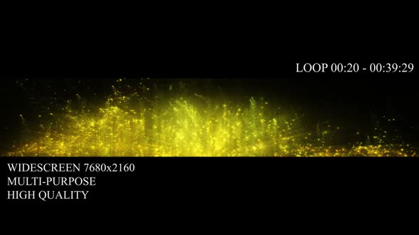 Yellow Firework Particles Widescreen Background 