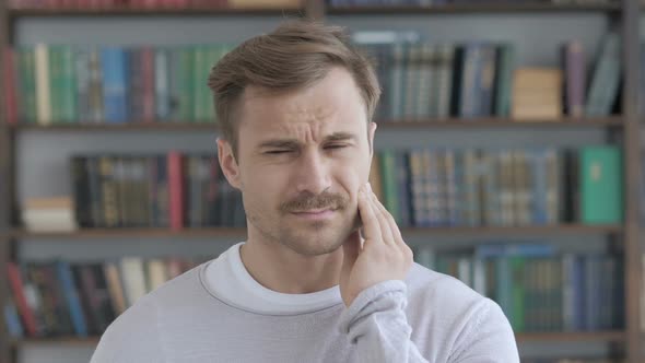 Toothache Adult Man with Tooth Infection