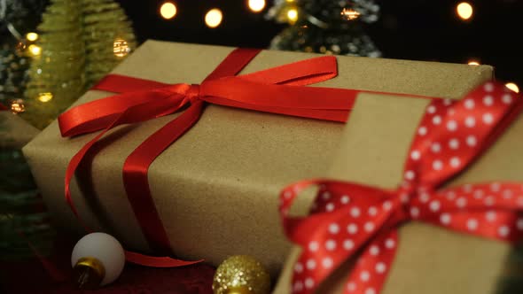 Close Up Christmas Gift Box