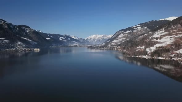 Aerial of Lake Zell, Austria