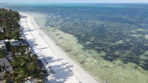 Aerial View of the Ocean Near the Coast of Zanzibar Tanzania