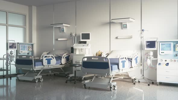 Modern medical ward with equipment