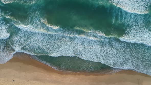 Phuket sea beautiful waves crashing on beach Aerial view