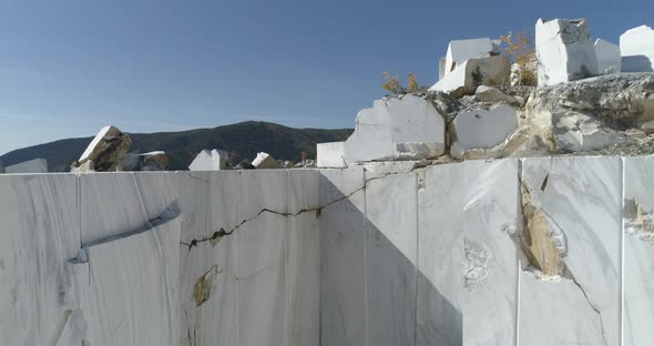 Industrial Marble Quarry Site With Huge Marble Blocks