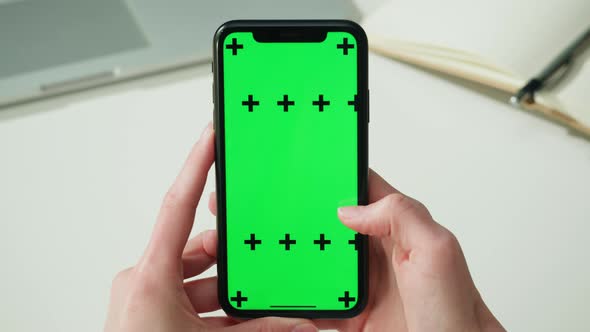 Smartphone with Chroma Key Closeup