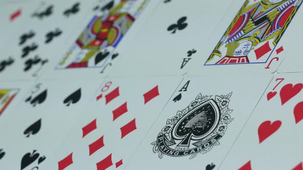 Modern Deck of Cards for Playing Poker on the Table