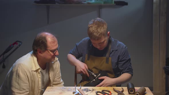 Shoemakers at Work. Hobby at Home During Isolation