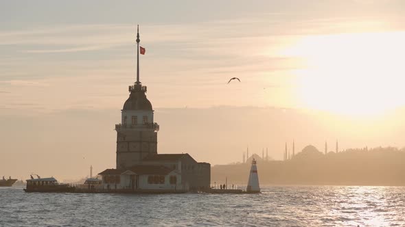 Istanbul Maidens Tower Sunset