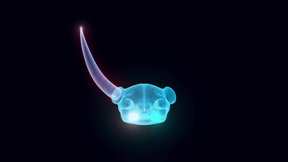 Deer Skull Hologram 4k